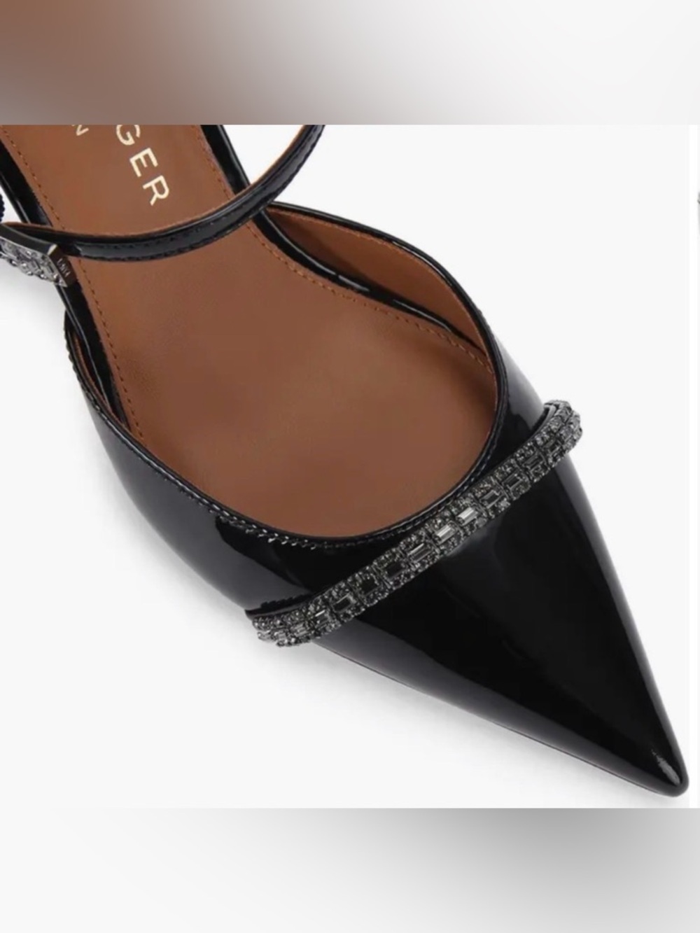 NIB [Kurt Geiger] Crystal Pointed Ankle Strap Pumps Heels Women’s Multiple Sizes - Picture 10 of 15